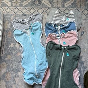 Love to Dream Swaddle UP in Gray and Blue and Pink. Sizes newborn, small and med